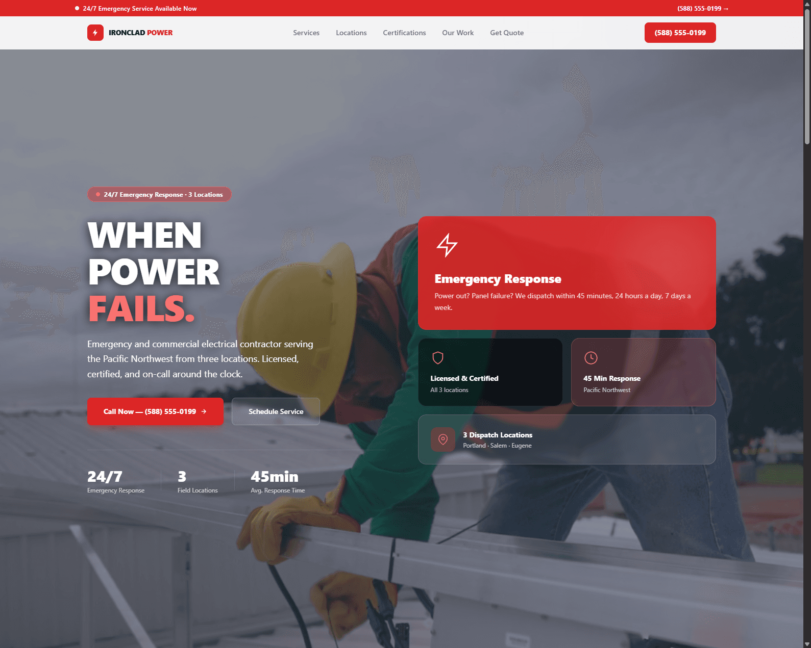 Ironclad Power Solutions website preview